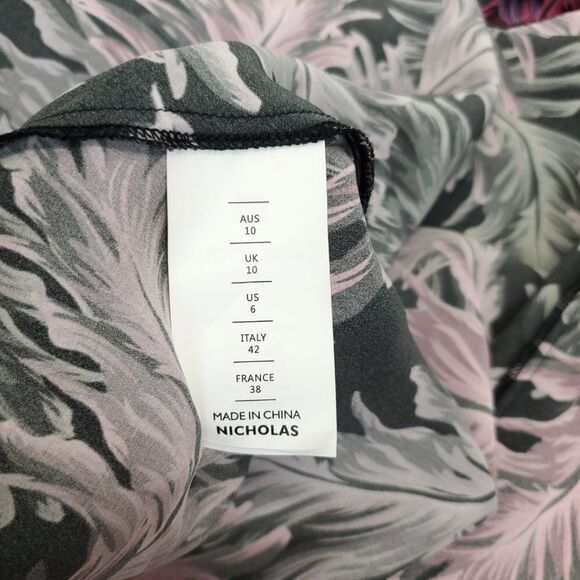 NICHOLAS Melia Cocktail Dress 100% Silk Rhinestone Halter Neck - Picture 12 of 14